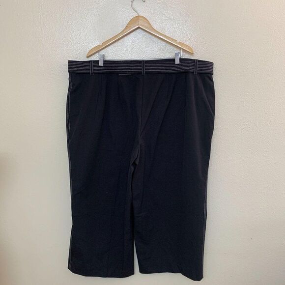 Alfani Plus Wide Leg Tummy Control Cropped Trousers Culottes 28W Black - Picture 2 of 8